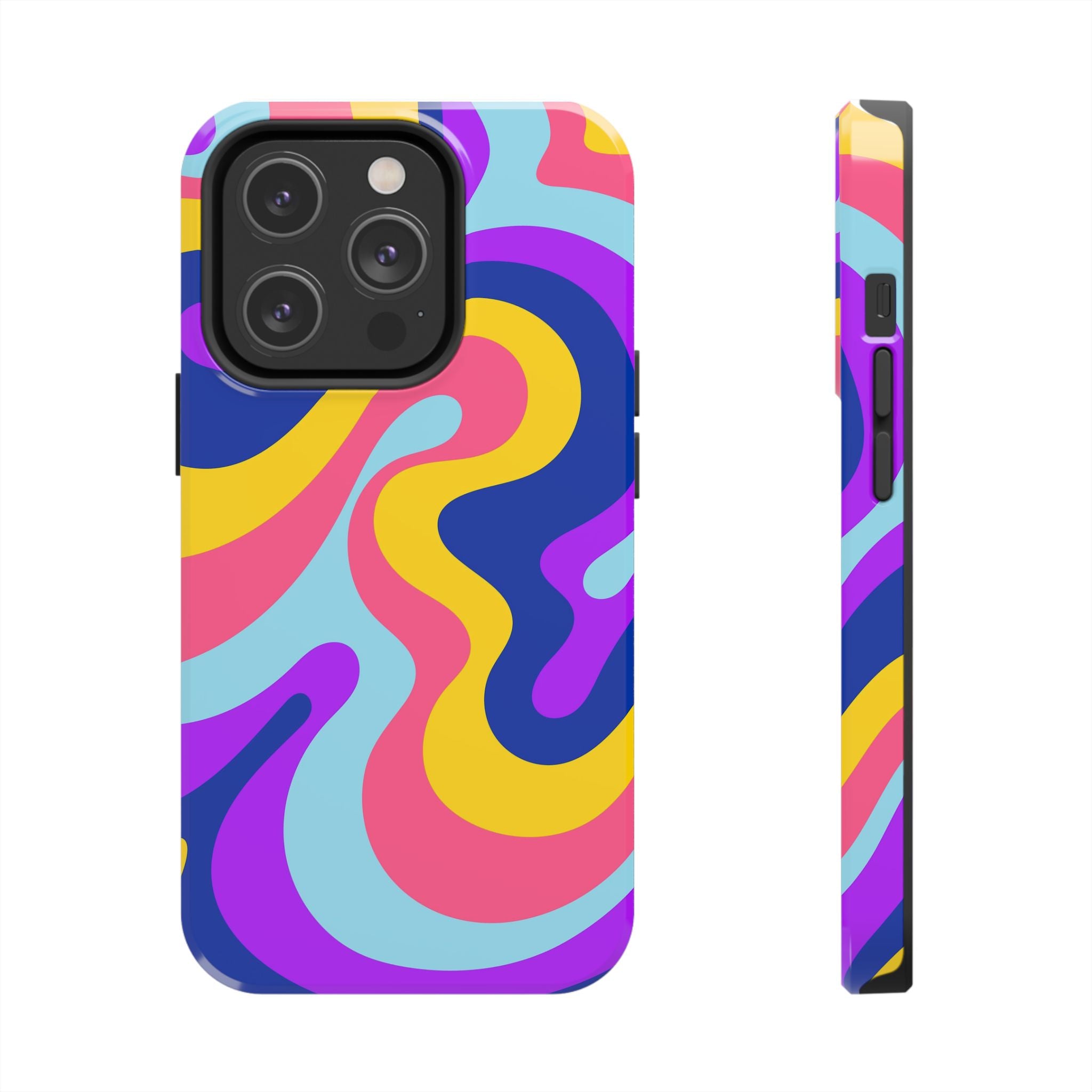 Psychedelic Swirl Tough Phone Case — Colorful Retro Abstract Protection