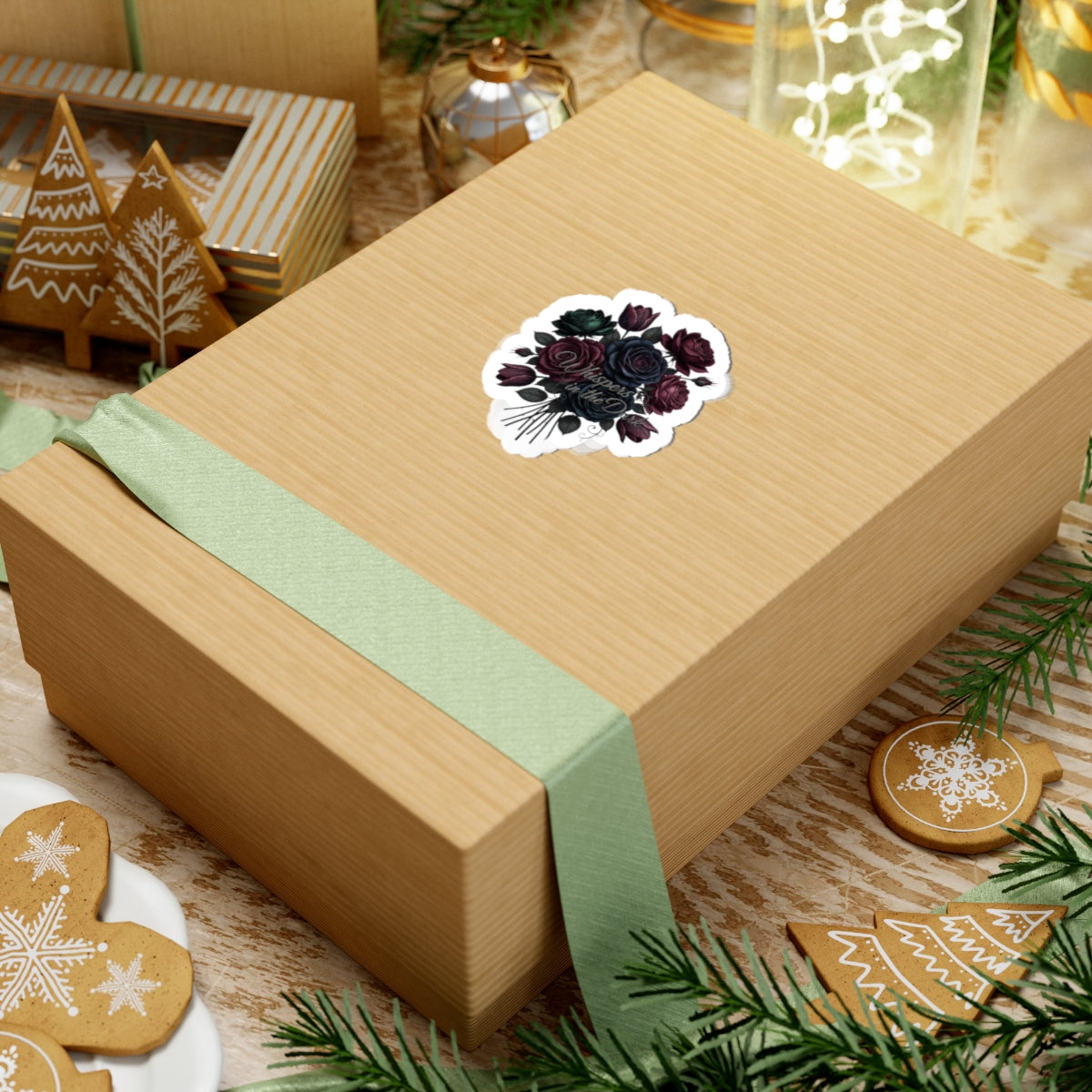 Moody Rose Bouquet Kiss-Cut Stickers | Dark Floral, Gothic Bloom