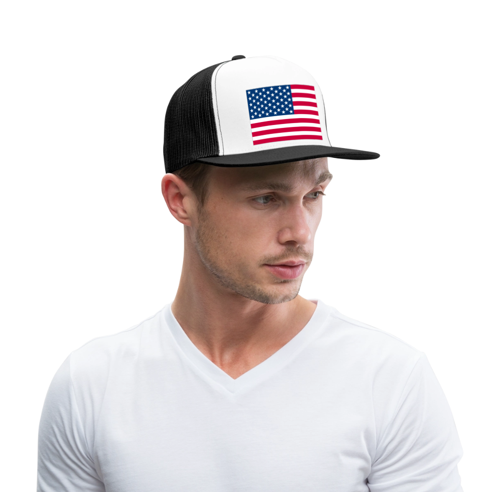 Trucker Cap american flag - white/black