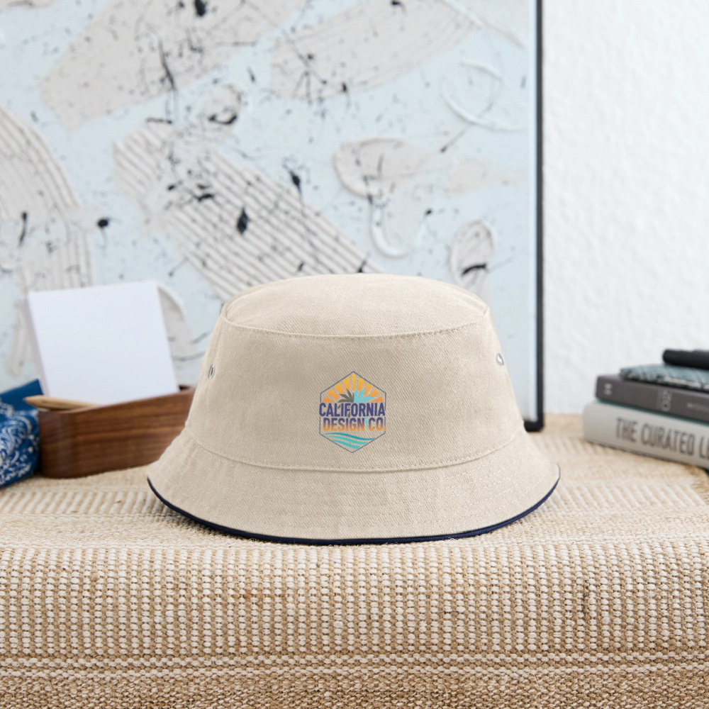 Kids’ Bucket Hat cali - ecru/navy
