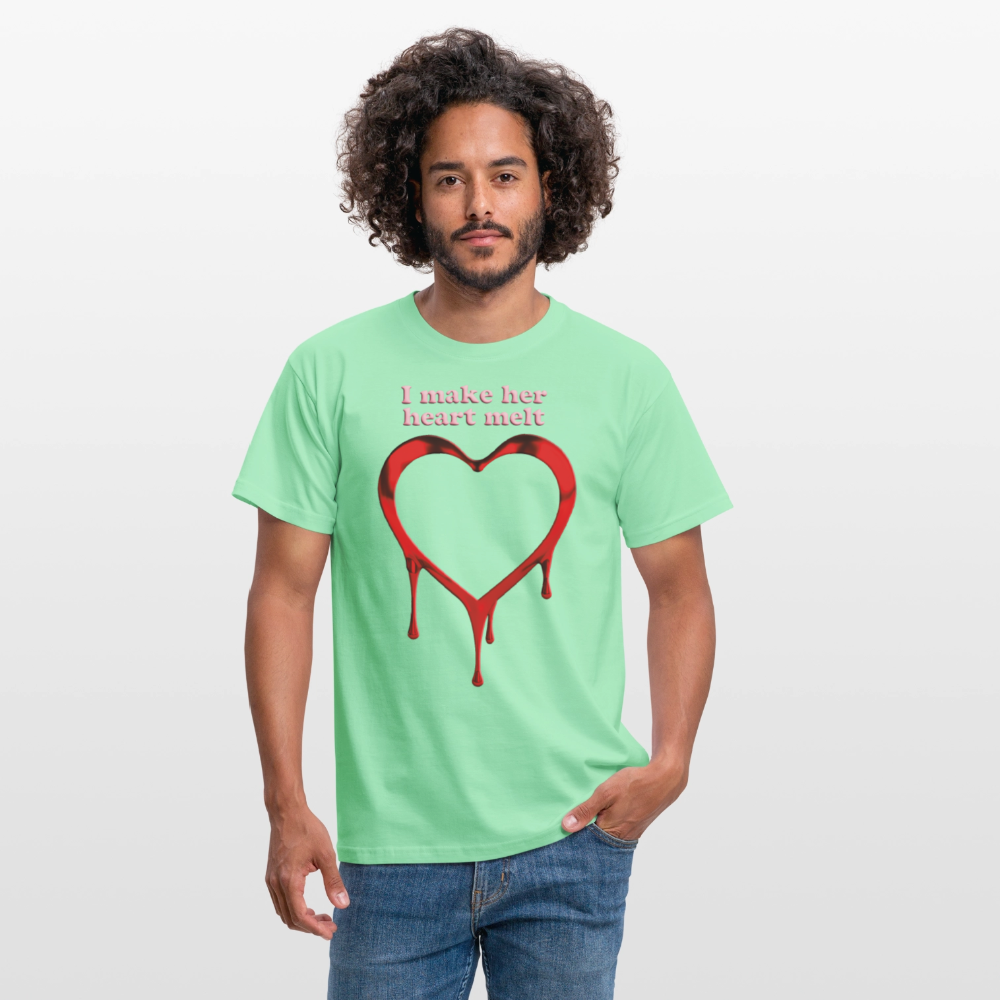 mens i make her heart melt - mint green