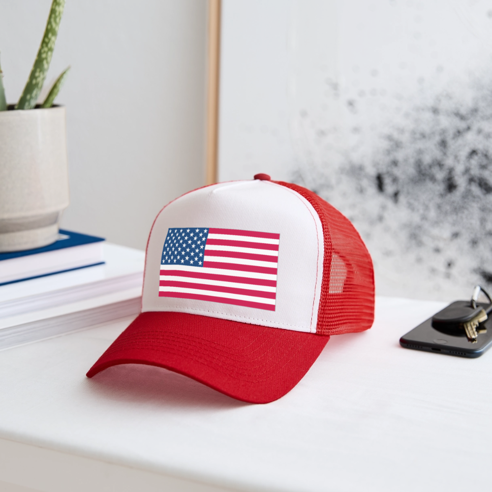 Trucker Cap american flag - white/red