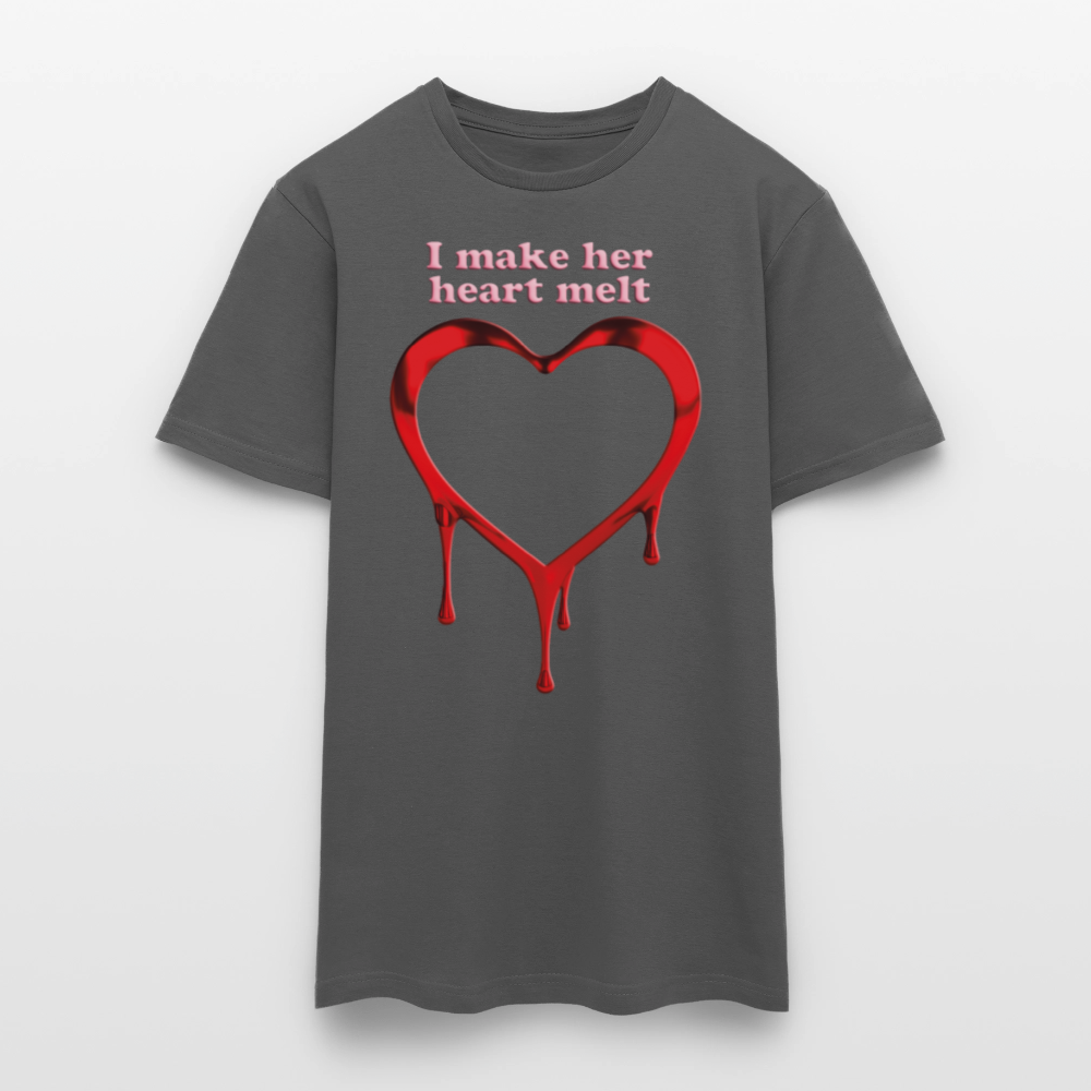 mens i make her heart melt - charcoal grey
