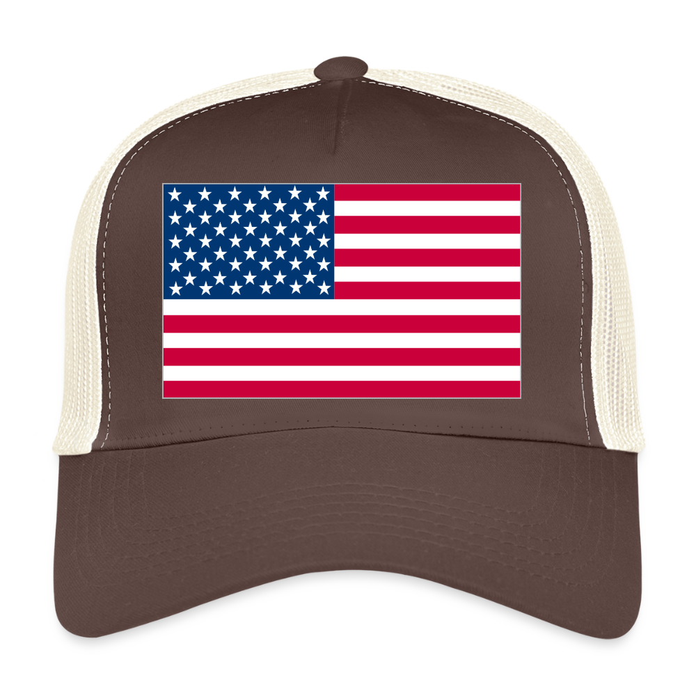 Trucker Cap american flag - brown/beige