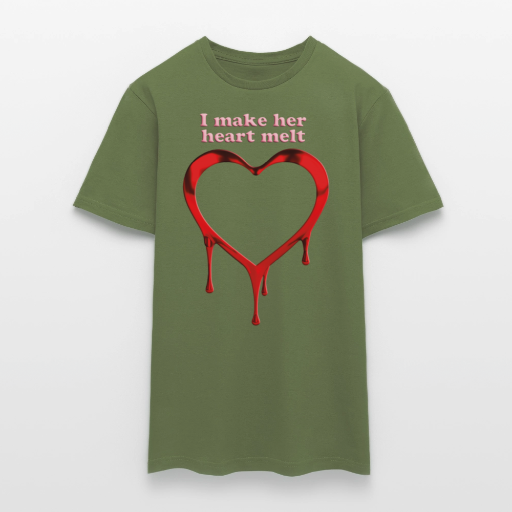 mens i make her heart melt - military green