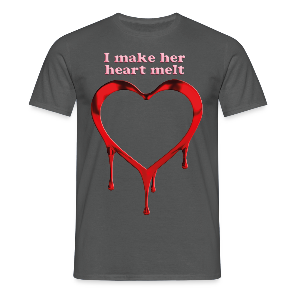 mens i make her heart melt - charcoal grey