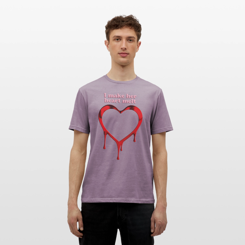 mens i make her heart melt - purple-grey 