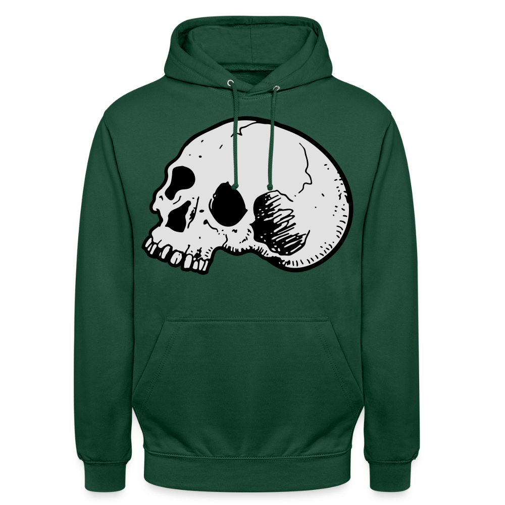 Unisex Hoodie SKULL - bottle green