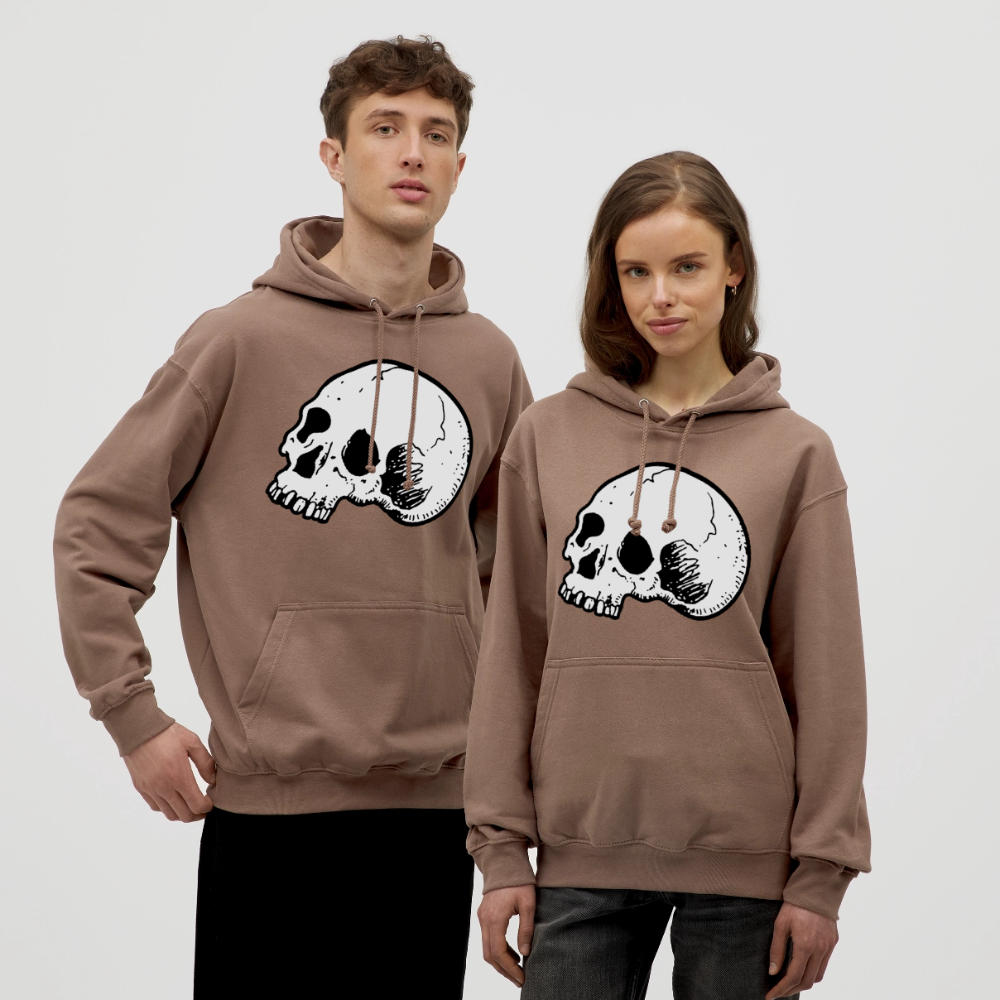 Unisex Hoodie SKULL - mocha