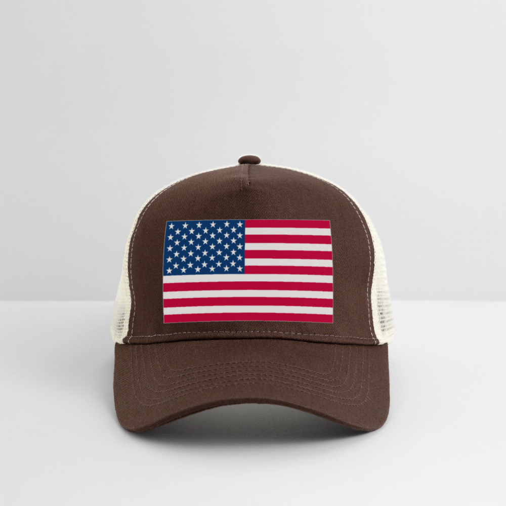 Trucker Cap american flag - brown/beige