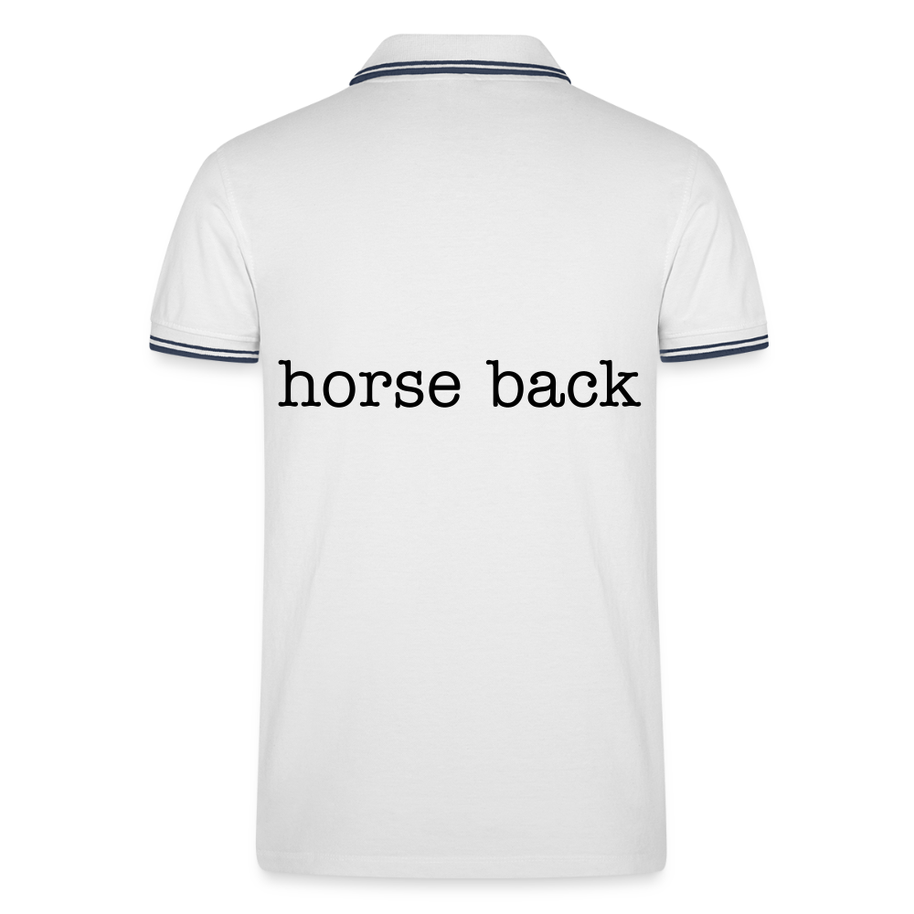 Men’s Tipped Polo Shirt HORSE - white/navy