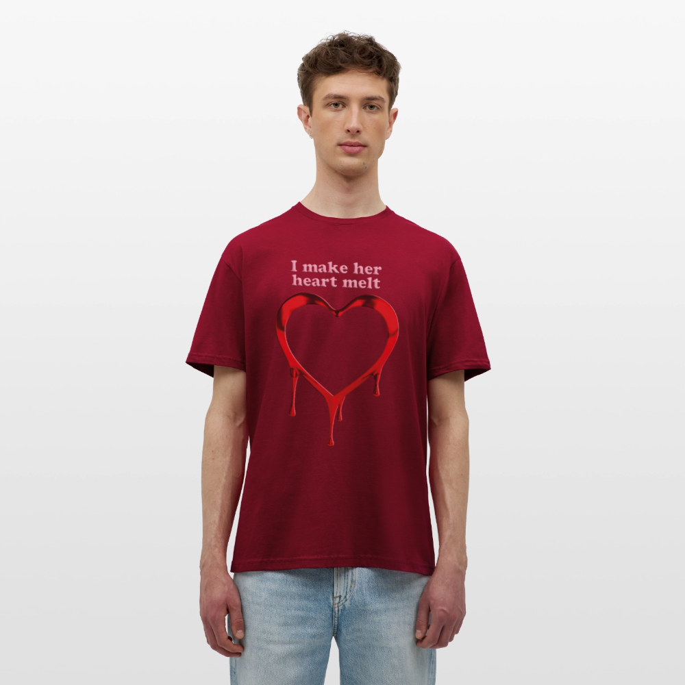 mens i make her heart melt - brick red