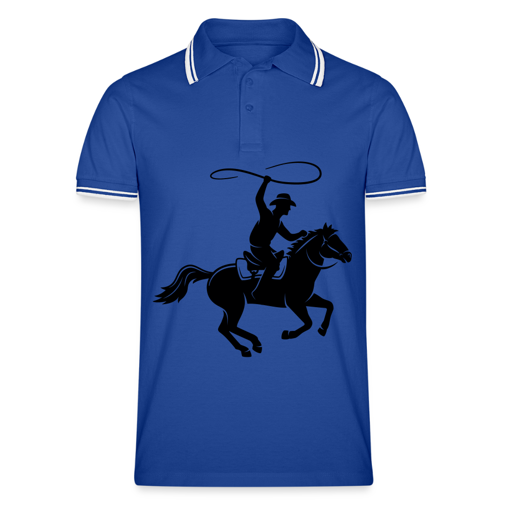 Men’s Tipped Polo Shirt HORSE - royal/white