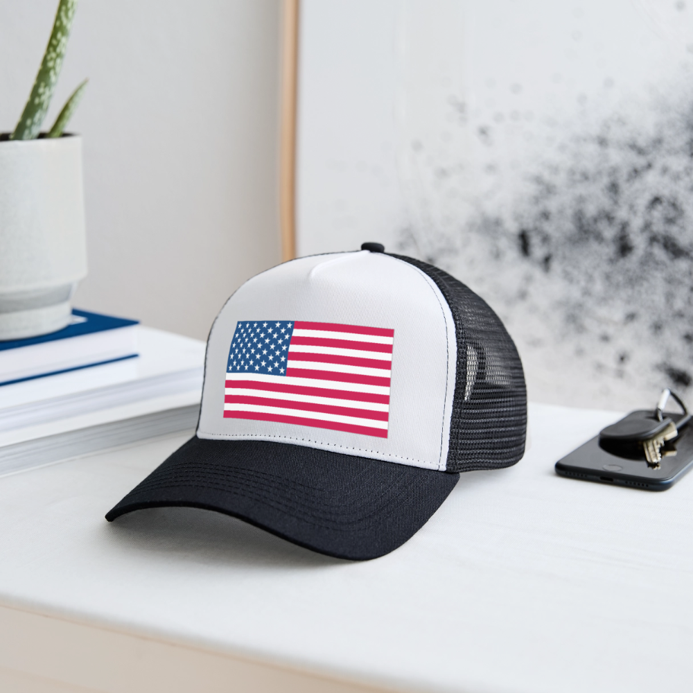 Trucker Cap american flag - white/black