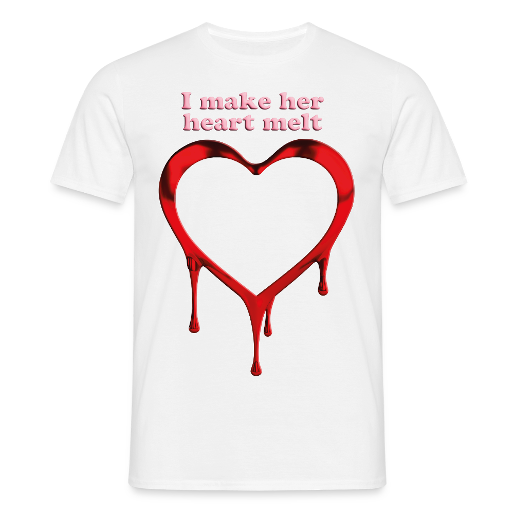 mens i make her heart melt - white