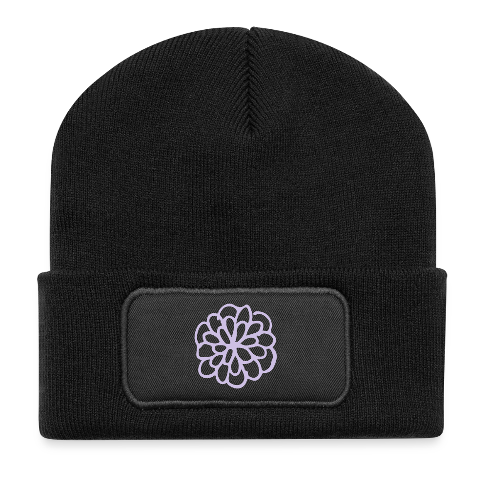 Recycled Patch Beanie - black