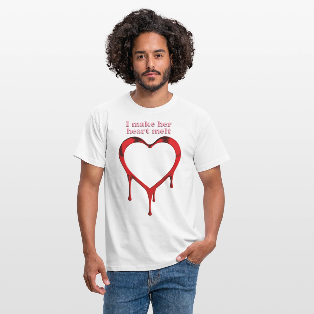 mens i make her heart melt - white