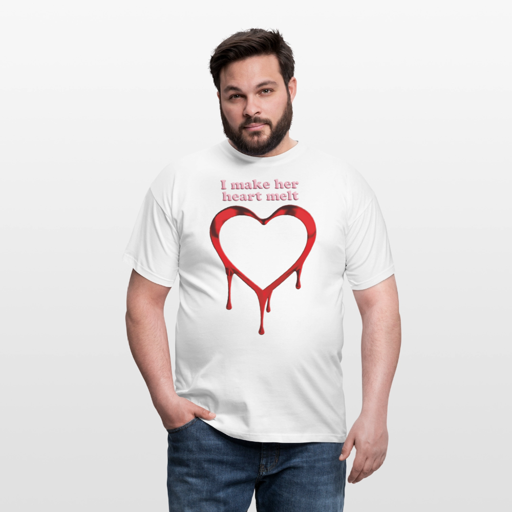 mens i make her heart melt - white