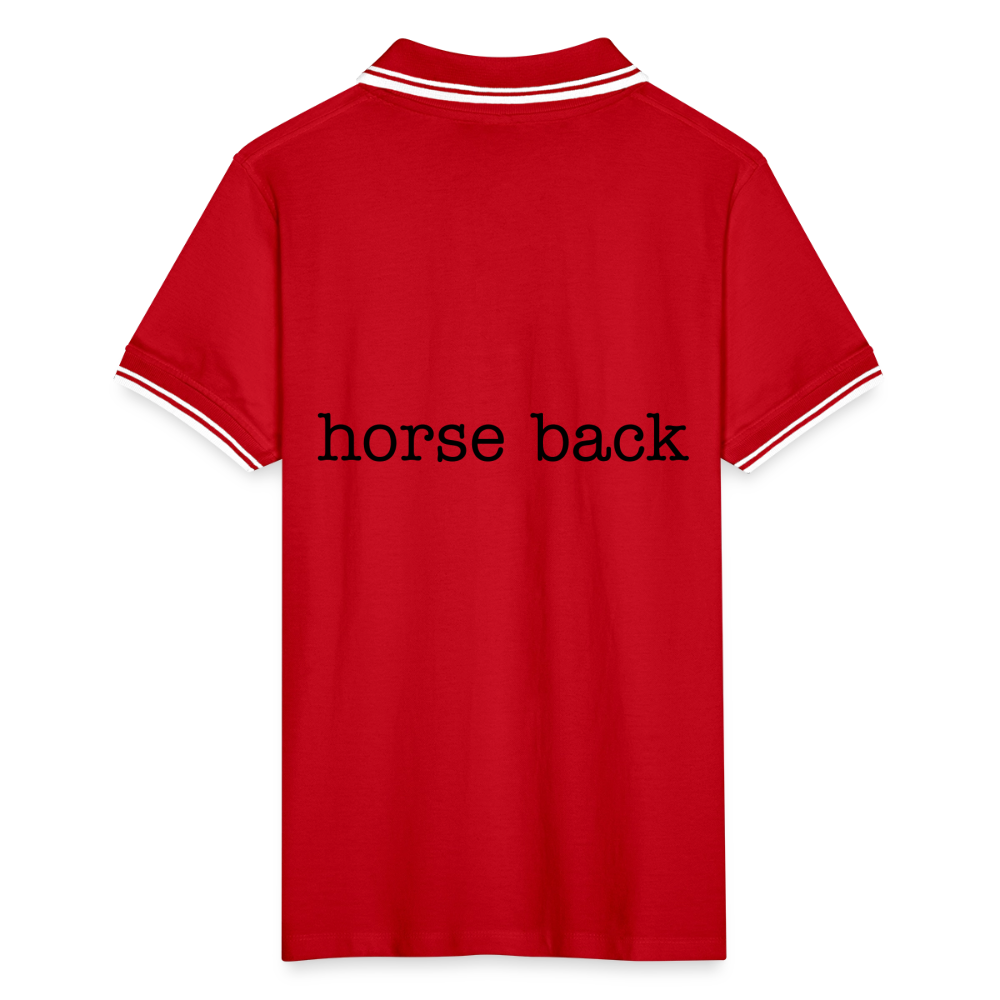 Men’s Tipped Polo Shirt HORSE - red/white