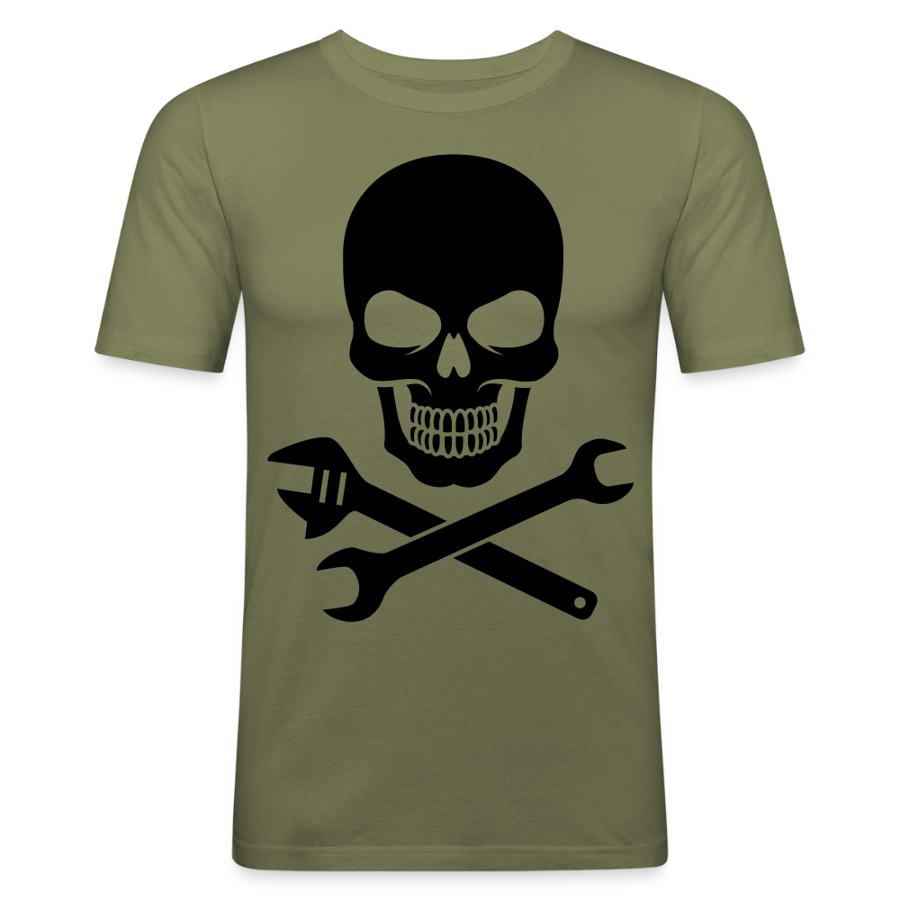 Men's Slim Fit T-Shirt SKULL TOOL - khaki green