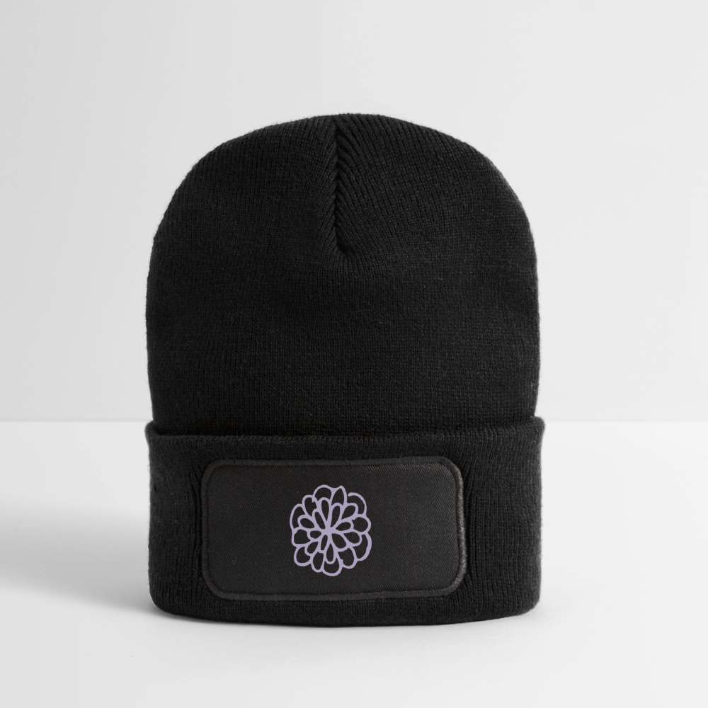 Recycled Patch Beanie - black