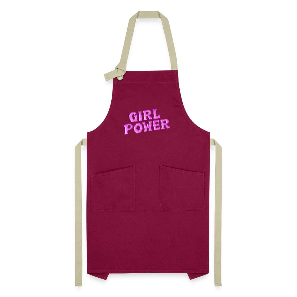 Artisan Apron GIRL POWER - burgundy / desert sand