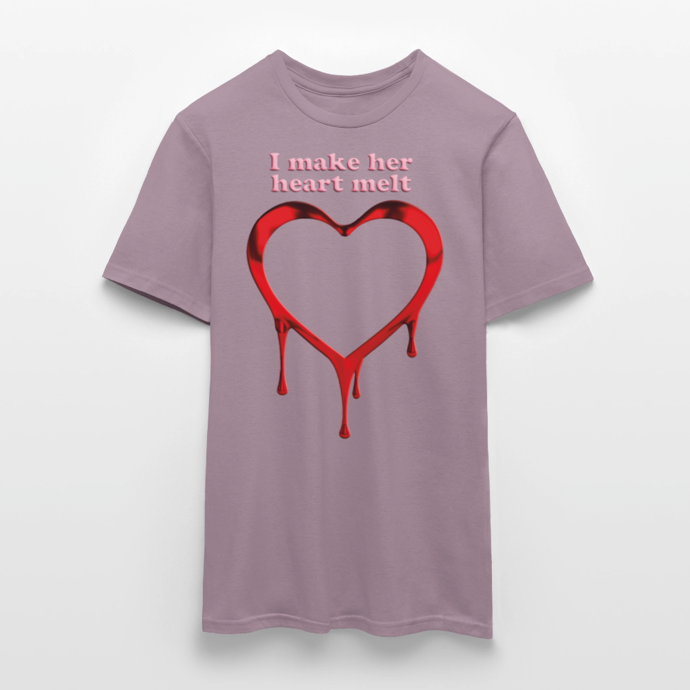mens i make her heart melt - purple-grey 