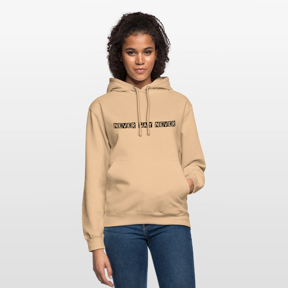 Unisex Hoodie Never say never - peach