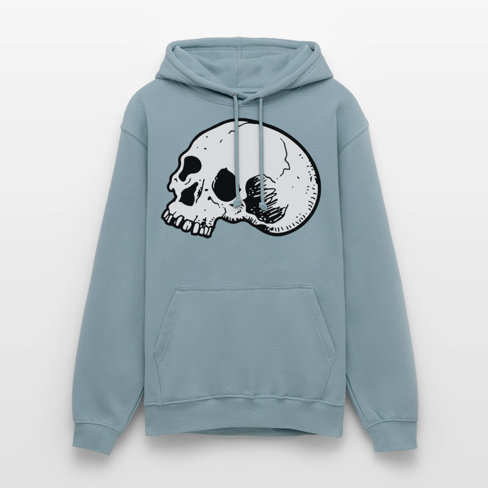 Unisex Hoodie SKULL - stonewash blue