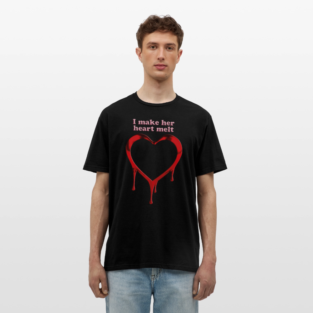mens i make her heart melt - black