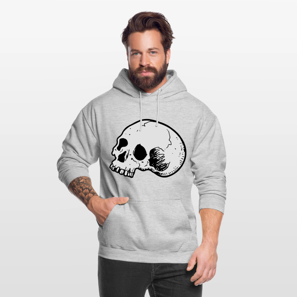 Unisex Hoodie SKULL - light heather grey