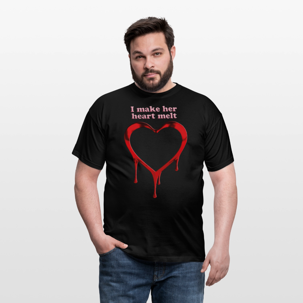 mens i make her heart melt - black