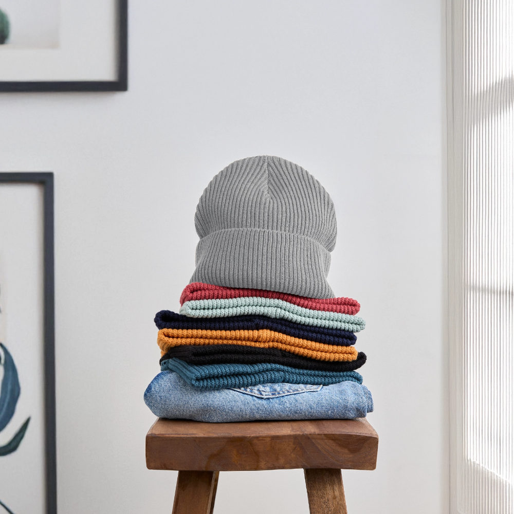 Stanley/Stella Unisex Organic FISHERMAN BEANIE - slub heather grey