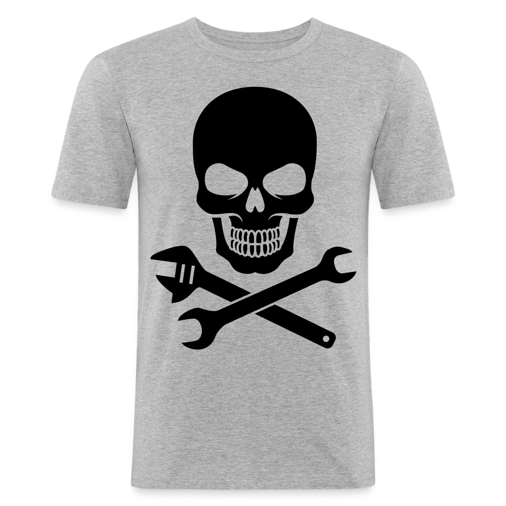 Men's Slim Fit T-Shirt SKULL TOOL - heather grey