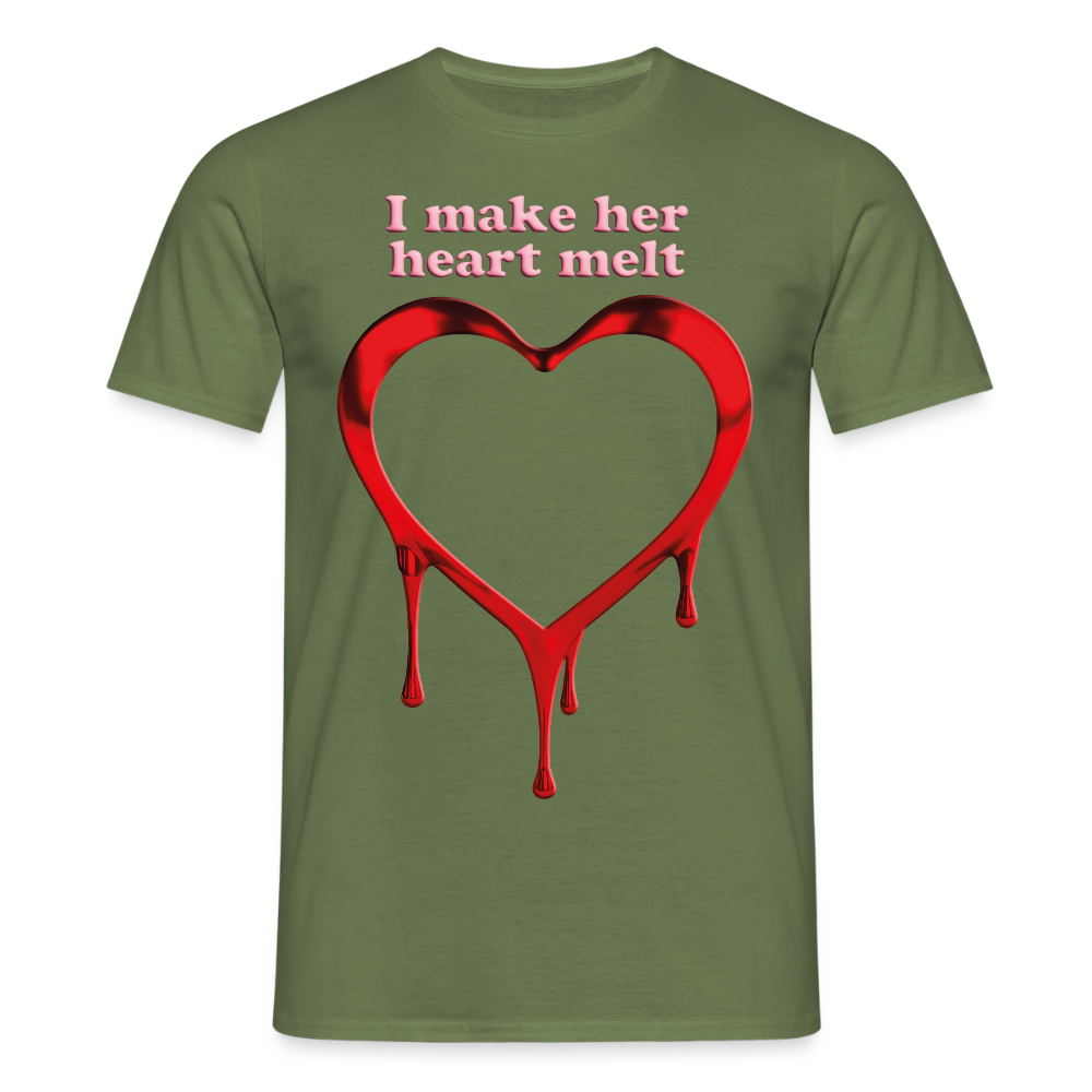 mens i make her heart melt - military green