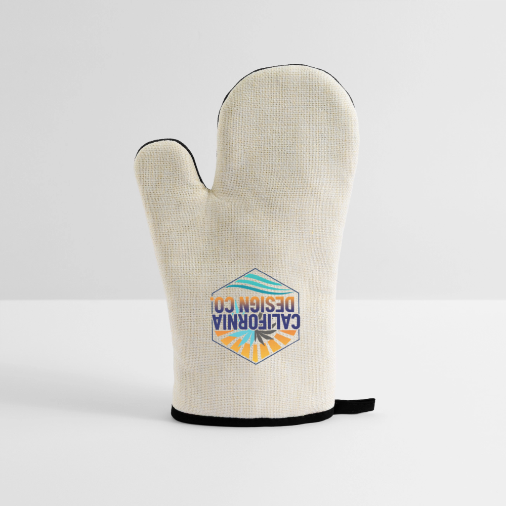 Oven glove with rubber coating - linen/black 