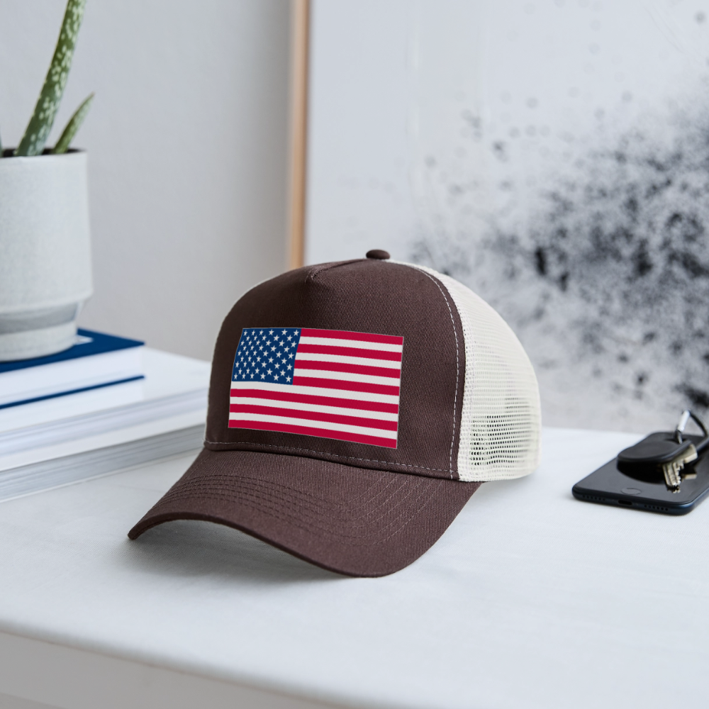 Trucker Cap american flag - brown/beige