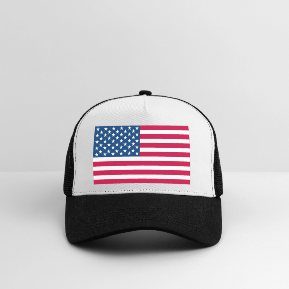 Trucker Cap american flag - white/black
