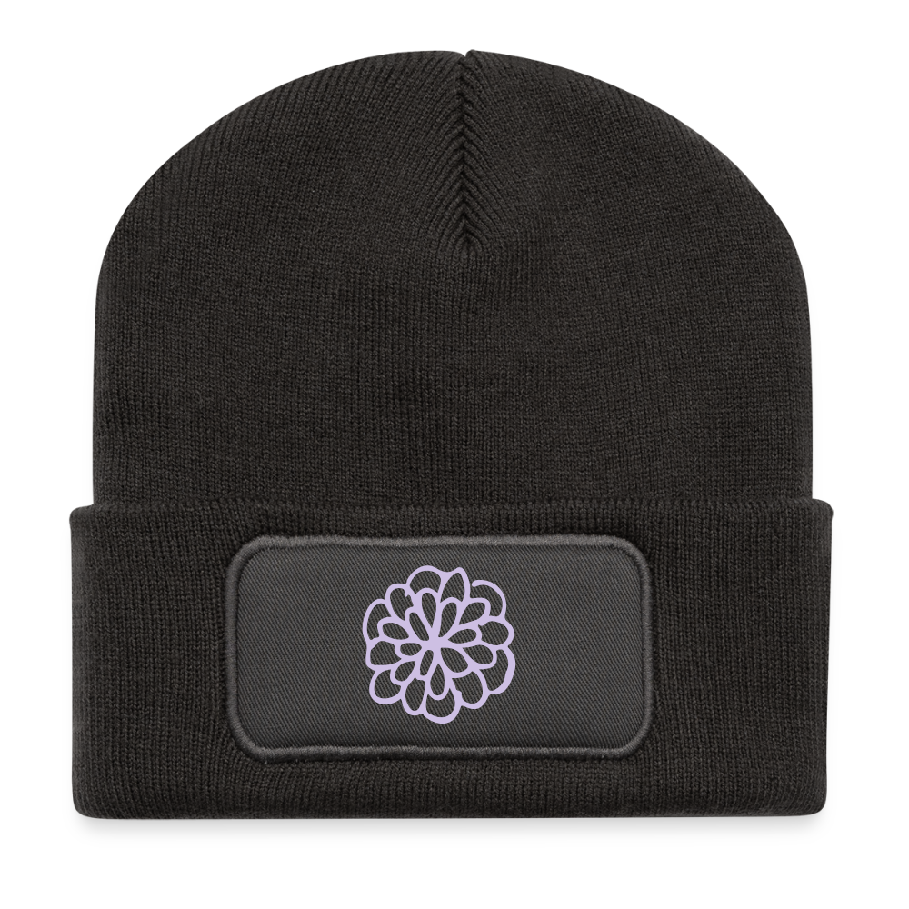 Recycled Patch Beanie - dark grey