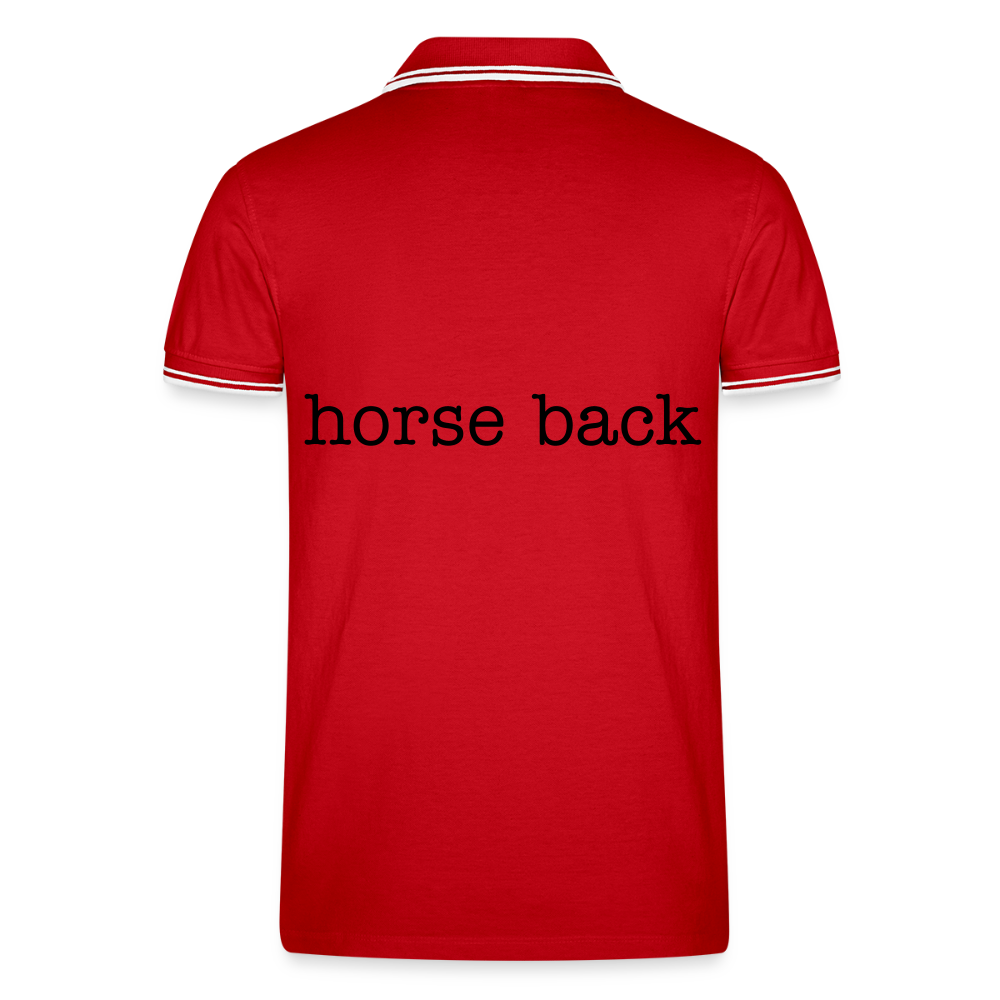 Men’s Tipped Polo Shirt HORSE - red/white