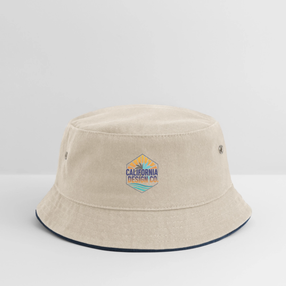 Kids’ Bucket Hat cali - ecru/navy