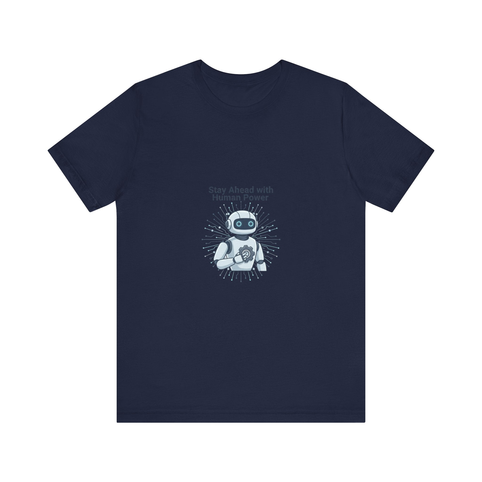 Stay Ahead with Human Power T-Shirt — Retro Robot Graphic Tee