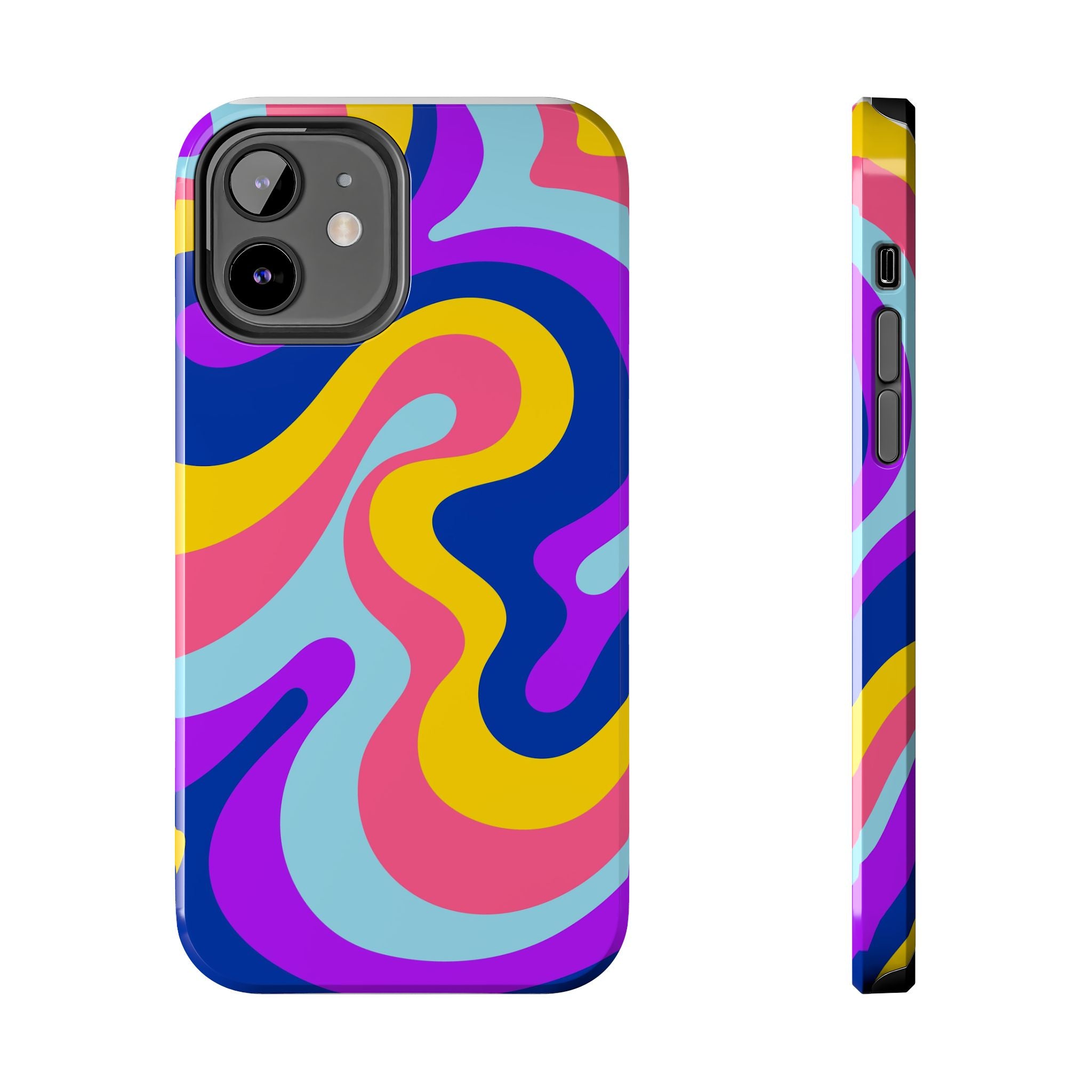 Psychedelic Swirl Tough Phone Case — Colorful Retro Abstract Protection