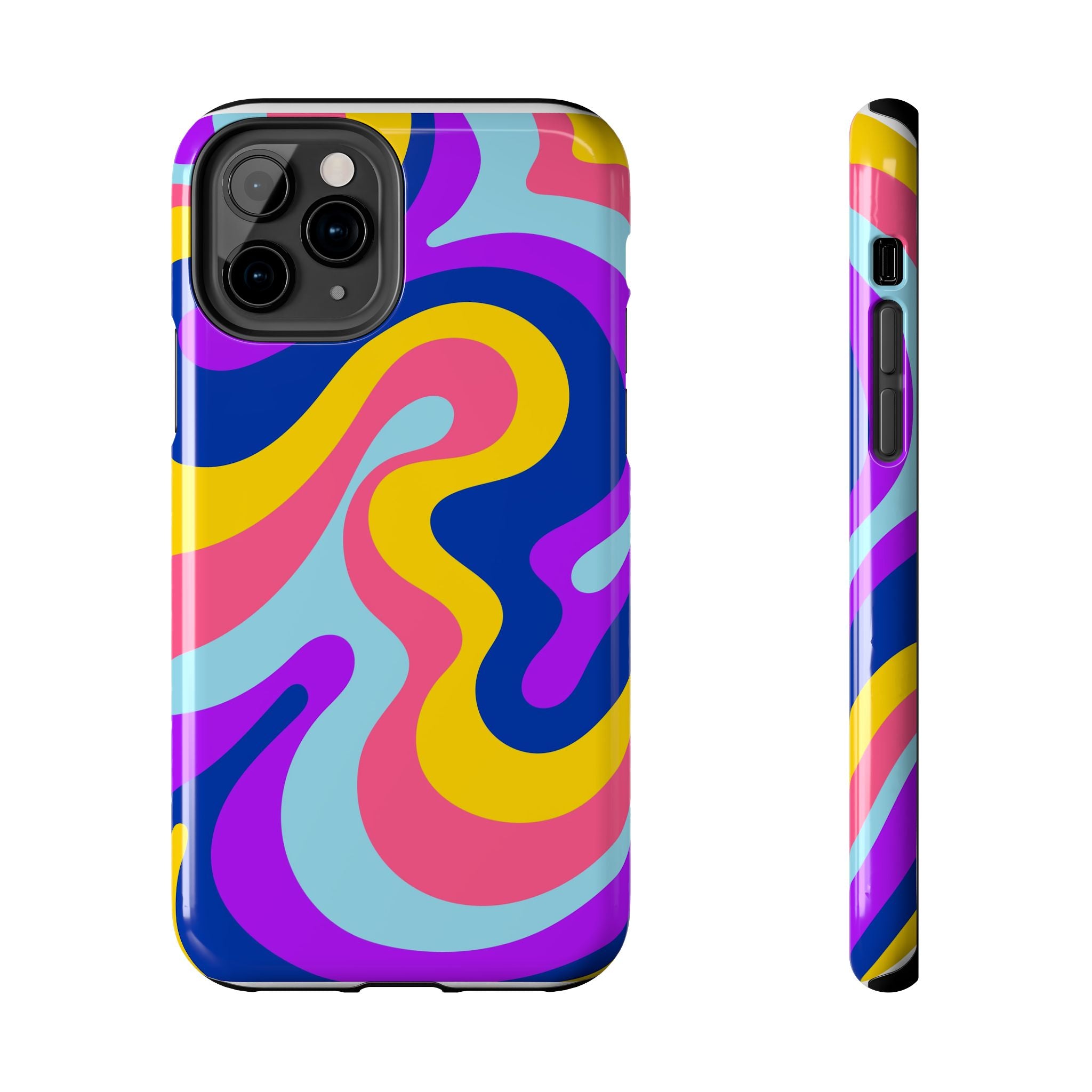 Psychedelic Swirl Tough Phone Case — Colorful Retro Abstract Protection