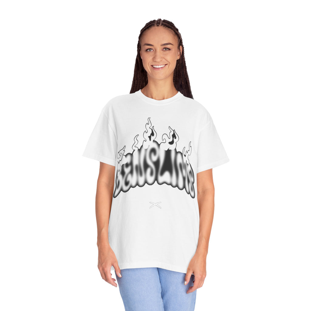 Graphic T-Shirt — 'Feels Like' Flame Text Streetwear Tee girls