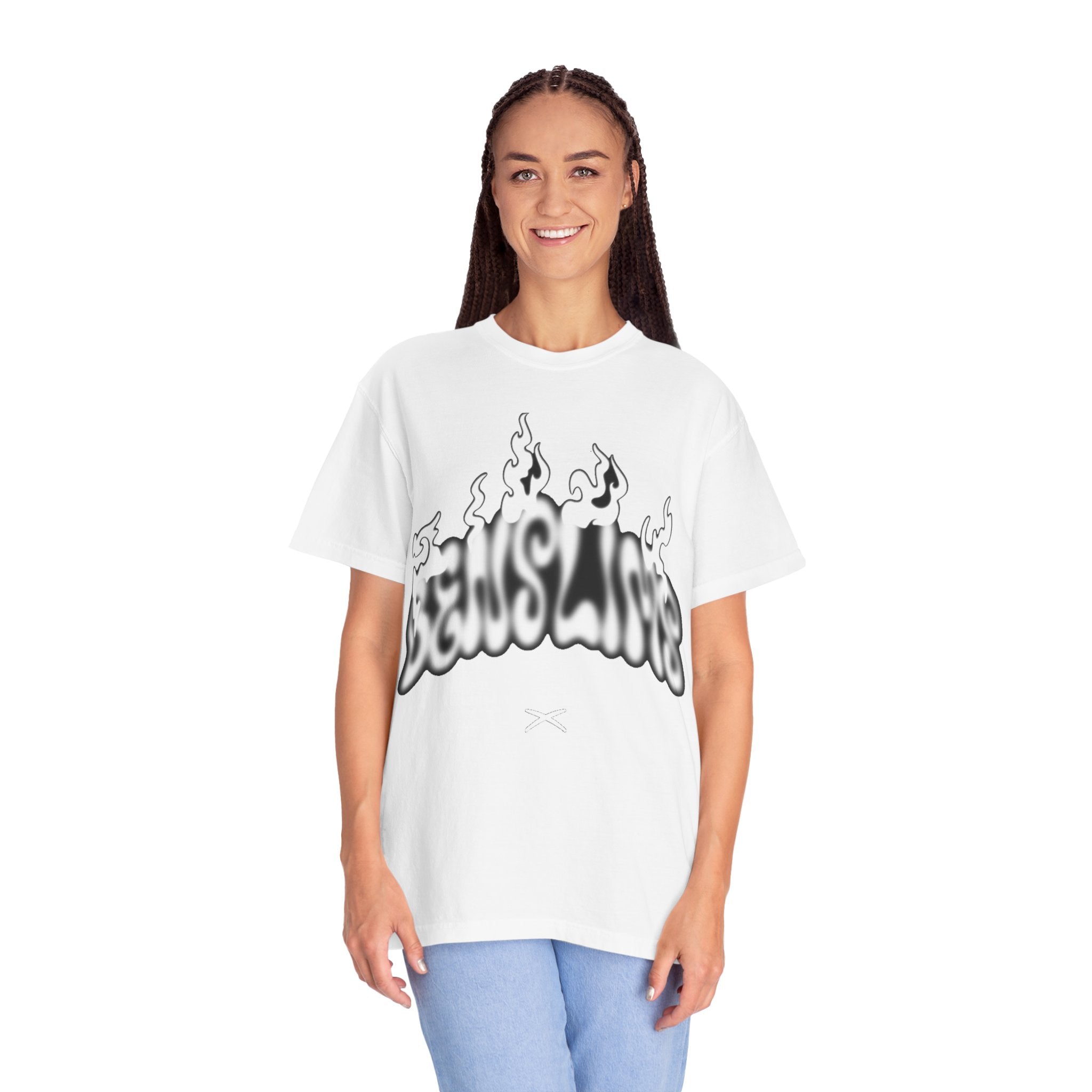 Graphic T-Shirt — 'Feels Like' Flame Text Streetwear Tee girls