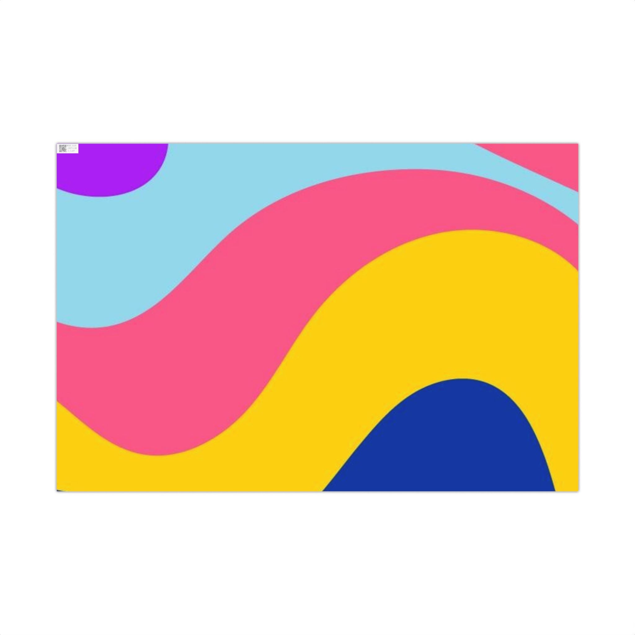 Abstract Color Block Gift Wrap Paper – Bright Pink, Yellow & Blue