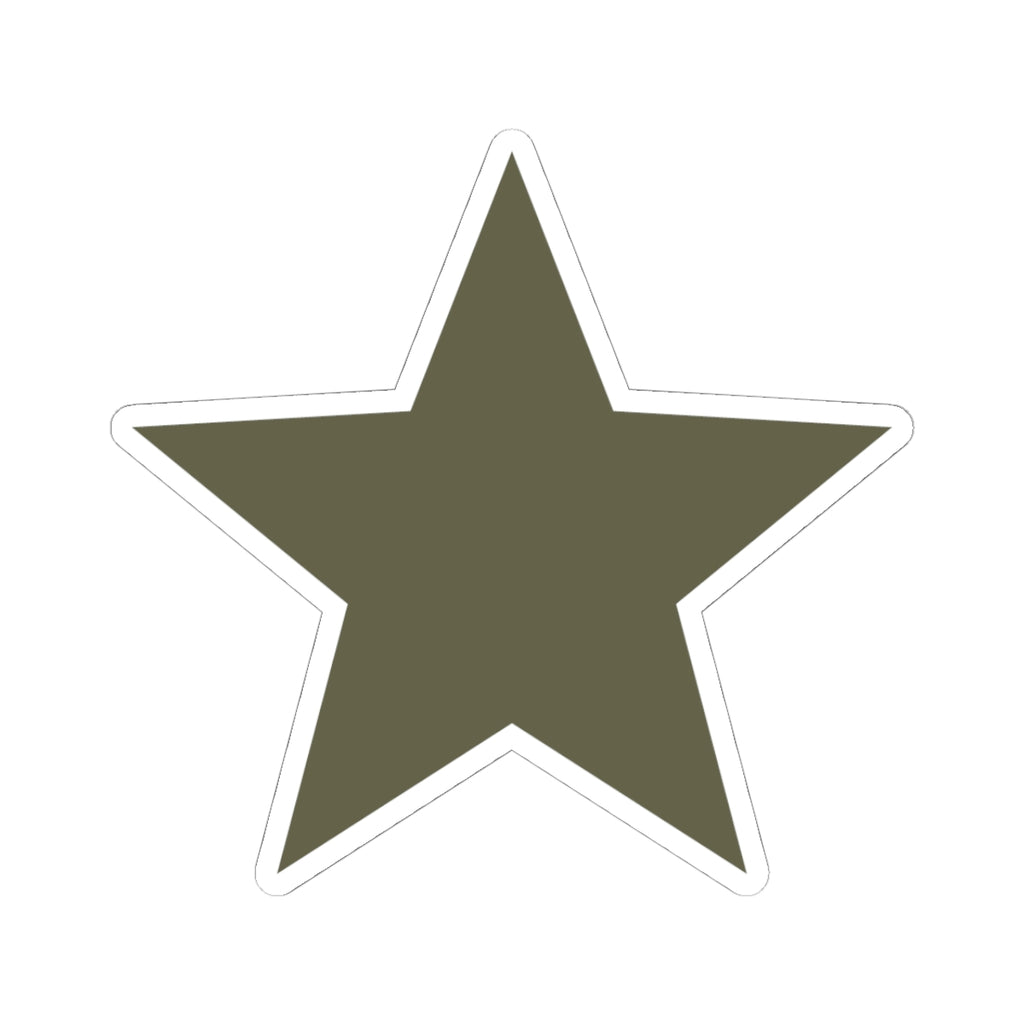 Olive Star Kiss-Cut Sticker — Durable Decorative Laptop & Planner Decal