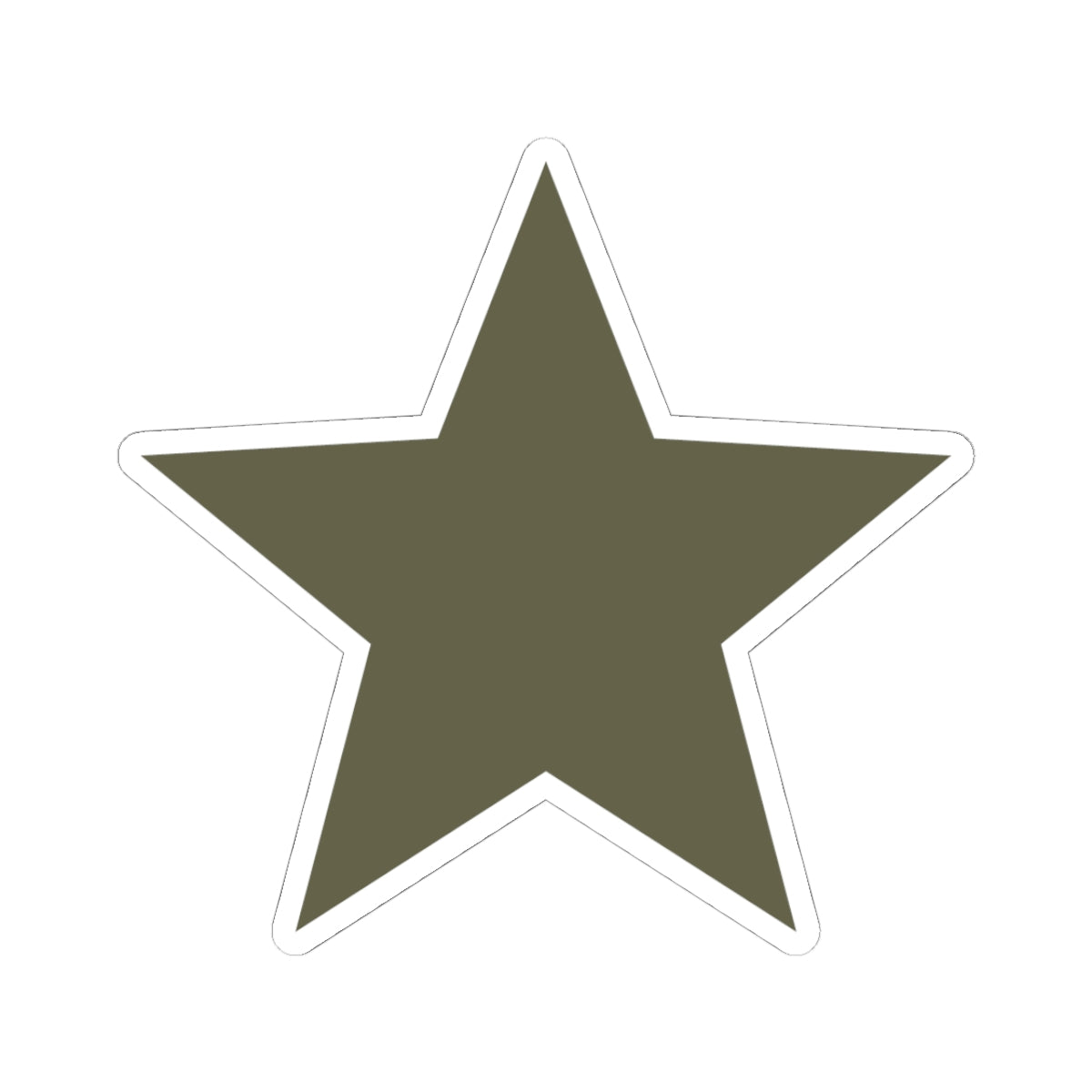 Olive Star Kiss-Cut Sticker — Durable Decorative Laptop & Planner Decal
