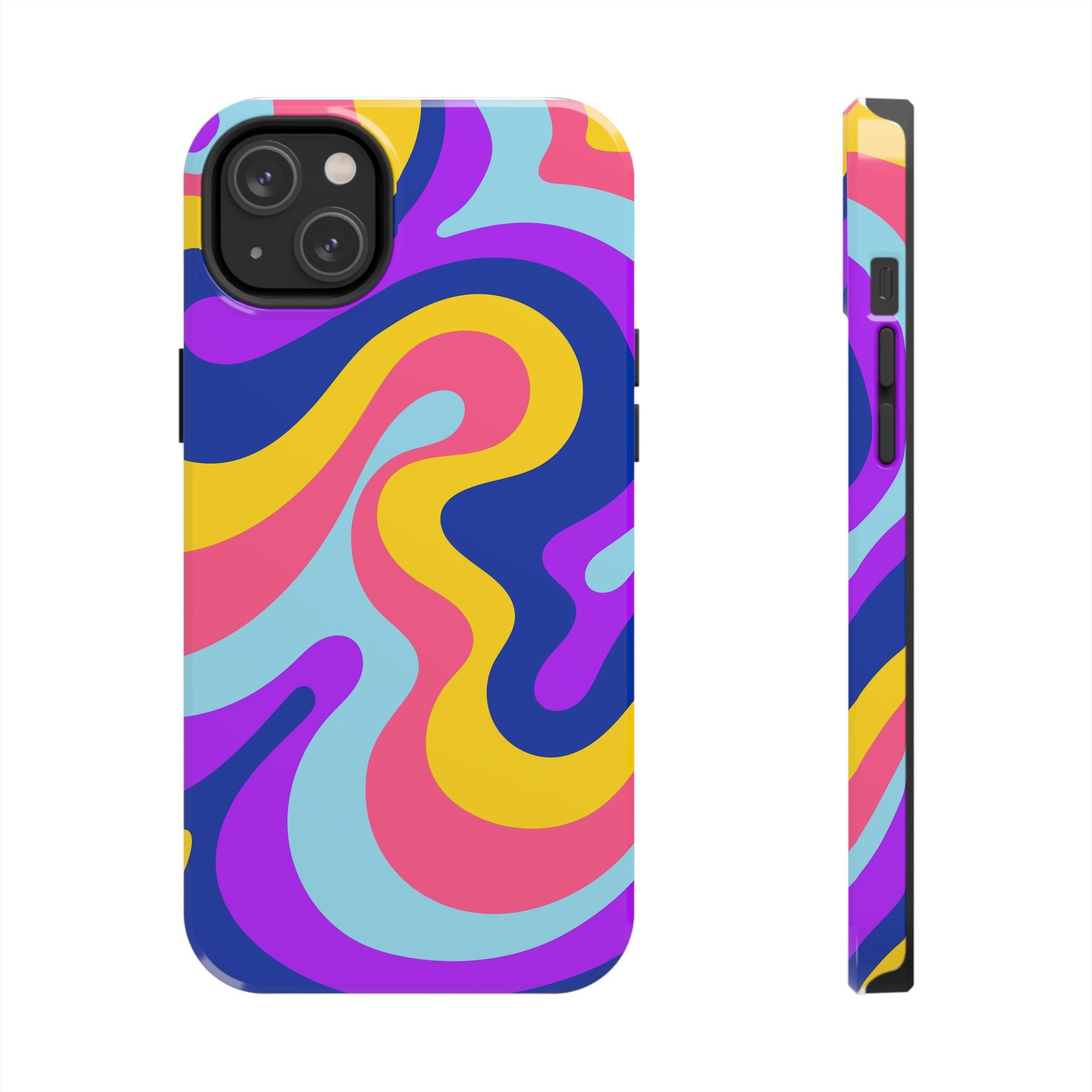 Psychedelic Swirl Tough Phone Case — Colorful Retro Abstract Protection